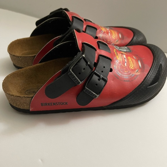 Birkenstock Boys Kay Birko-Flor Narrow Fit Sandals Cars Red Size